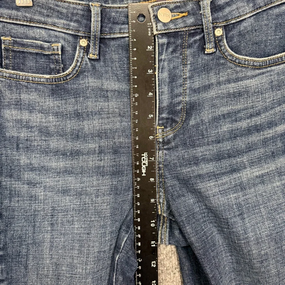NYDJ Jeans‎ Womens 4 Blue Marcel Straight Crop Medium Wash Lift Tuck Ankle Zip